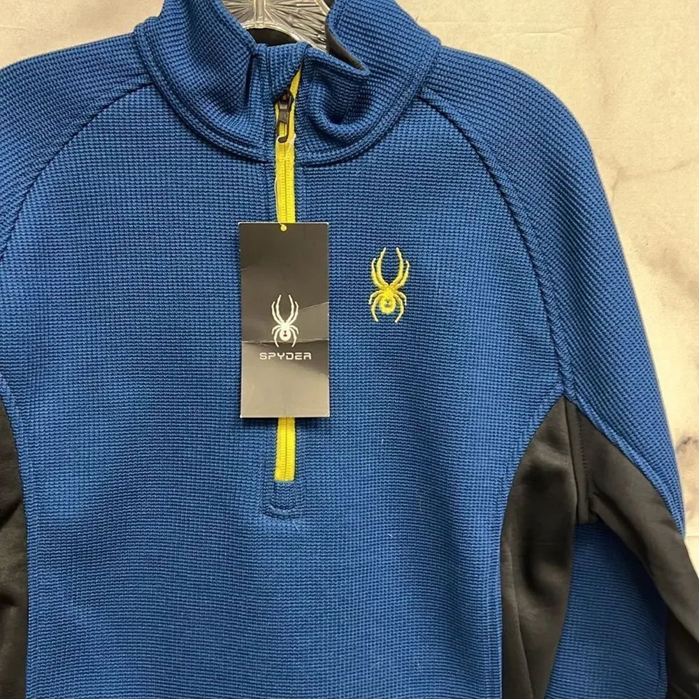 *Spyder blue lime black long sleeve top - Picture 2 of 4